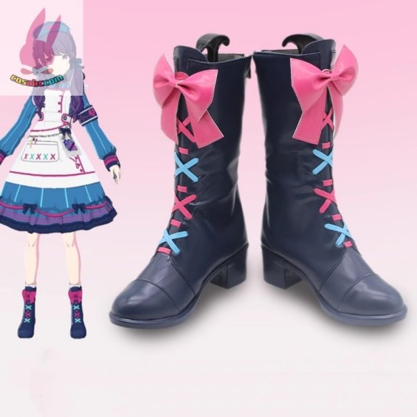 画像1: cosabcプロジェクトセカイ カラフルステージ feat 朝比奈 まふゆ風 コスプレ靴 コスチューム コスプレシューズ イベント ハロウィン (1)