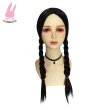 画像1: cosabcアダムス・ファミリー The Addams Family ウェンズデー・アダムス Wednesday Addams　風 コスプレウィッグ かつら コスチューム イベント 変装 仮装 パーティー ハロウィン (1)