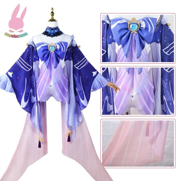 画像4: cosabc原神　珊瑚宮心海 さんごのみやここみ風 コスプレ衣装 イベント 演出服 二次会 コスチューム パーティー ハロウィン (4)