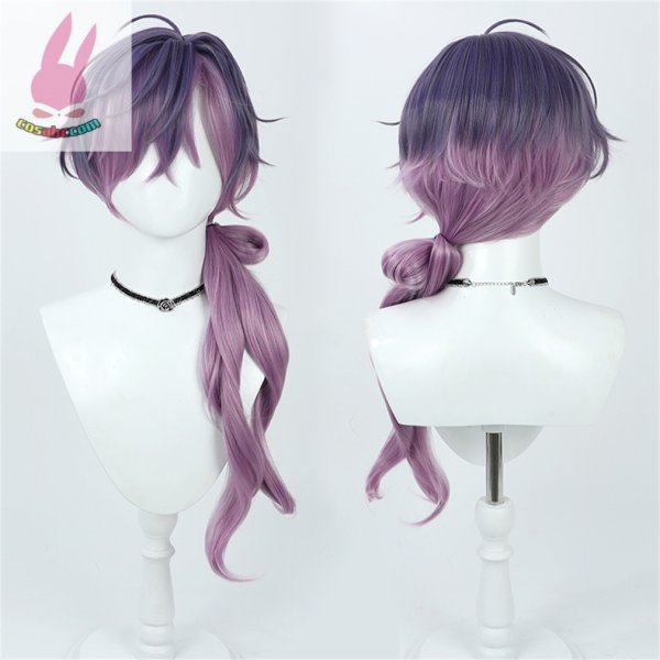 画像1: cosabcバーチャルYouTuber VTuber Uki Violeta 浮奇・ヴィオレタ風 コスプレウィッグ かつら コスチューム イベント 変装 仮装 パーティー ハロウィン (1)